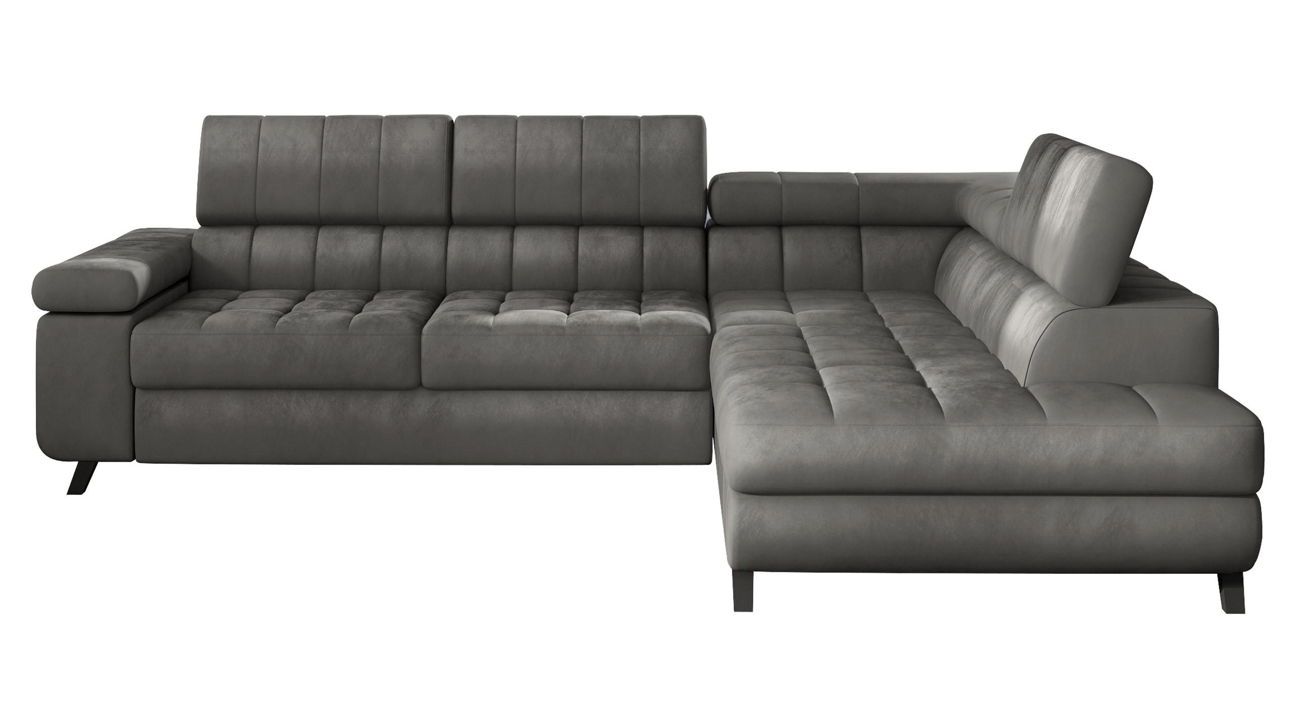 ECKSOFA Nord, Seite: Rechts - Greige/Schwarz, Holz/Textil (264/203cm) - MIRJAN24