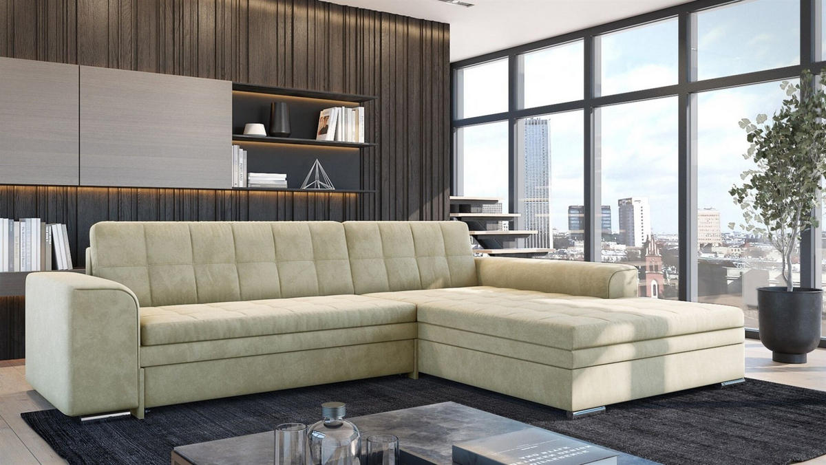 ECKSOFA Lusaka Mit Schlaffunktion - Anthrazit, Holzwerkstoff/Textil (198/292cm) - Fun Möbel