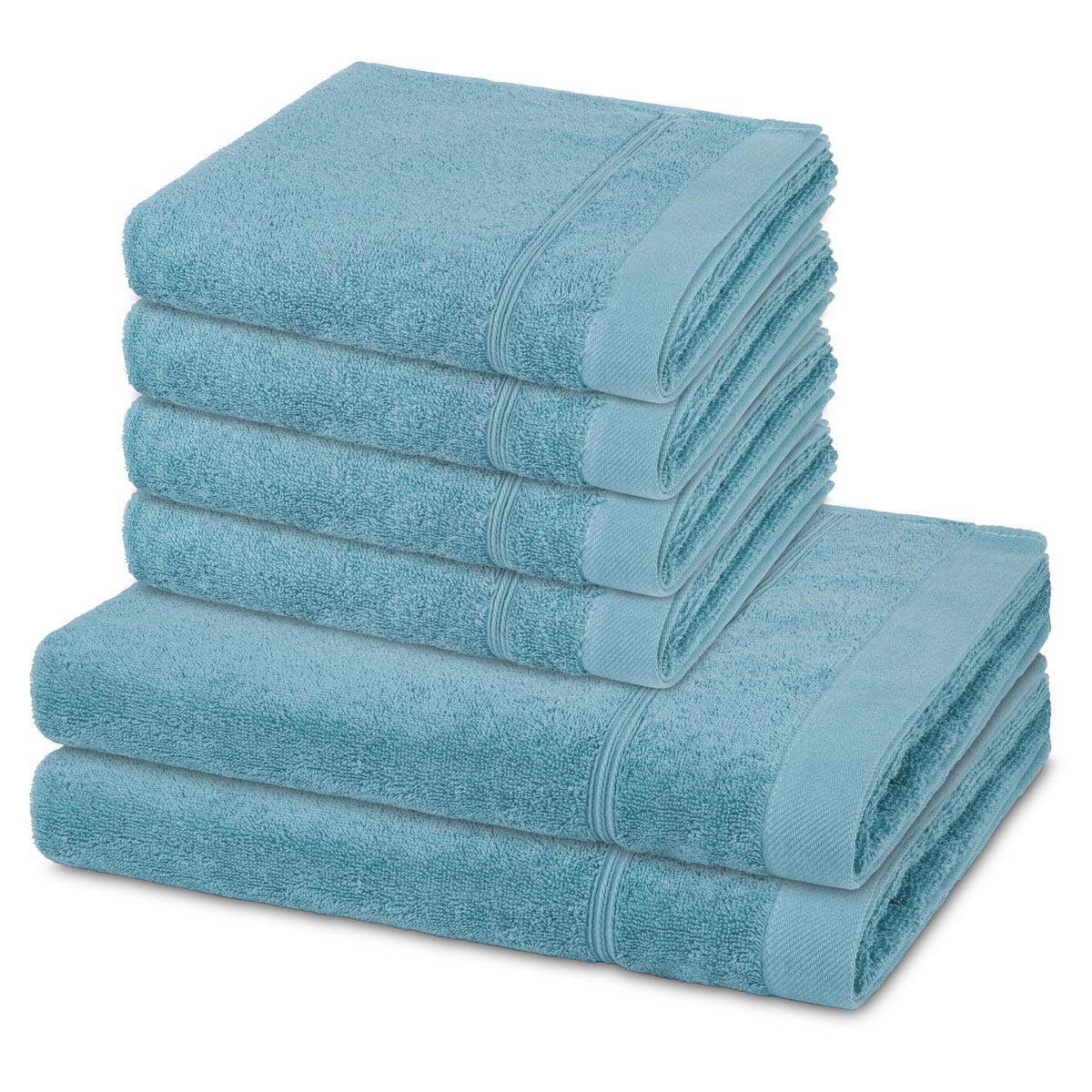 FROTTIERSET Rubin 6-teilig - Hellblau, Textil (50/100cm) - Ross