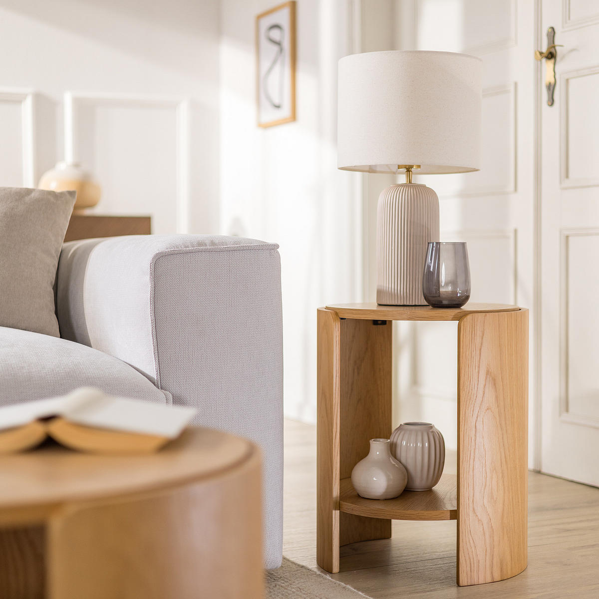 HOME24 Beistelltisch Moncure - Eichefarben, Holzwerkstoff (40/40/50cm) - home24