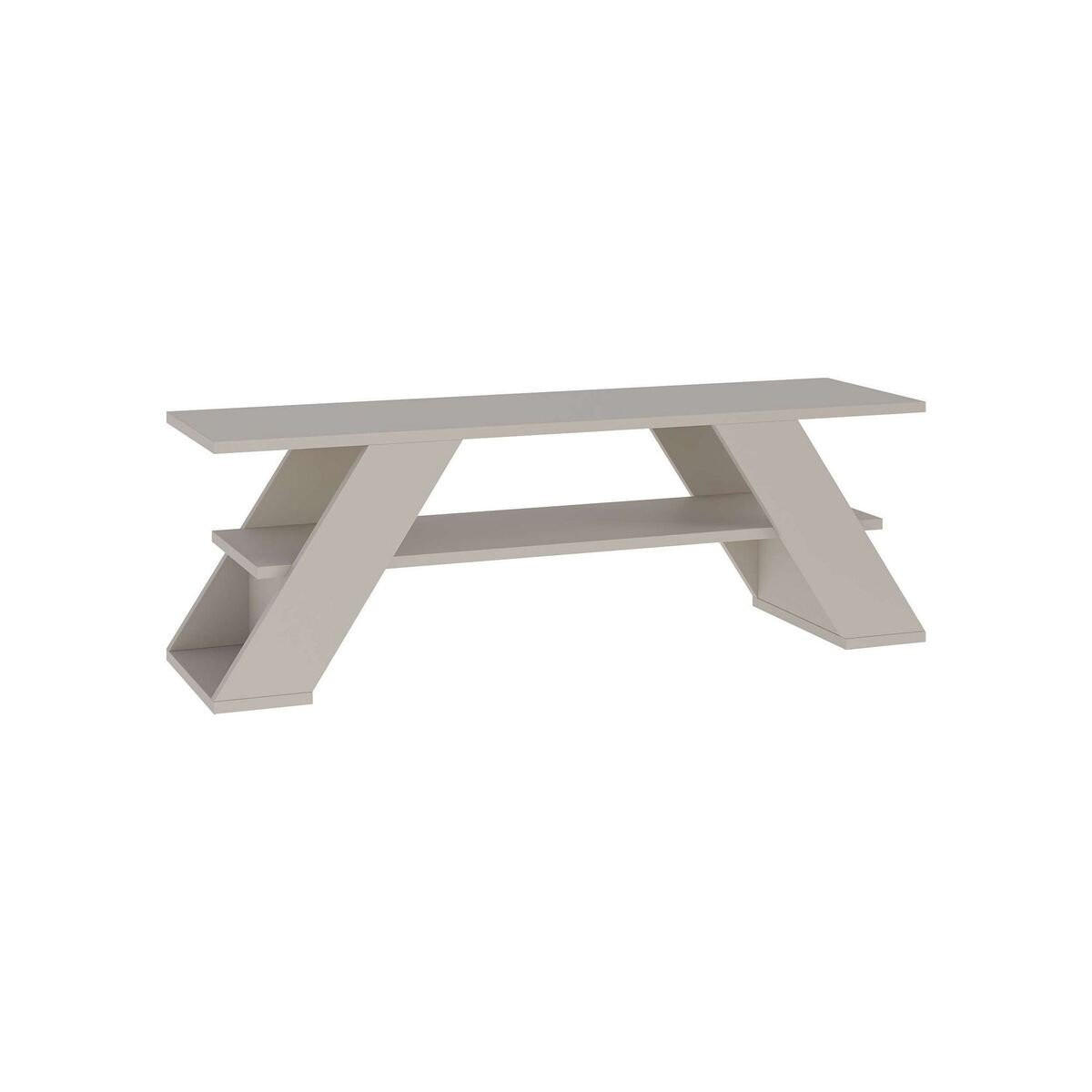 TV-MÖBEL 3 Regale L120 cm - Farfalla - Beige, Holzwerkstoff (33.5/40/120cm) - Calicosy