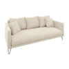 3-SITZER-SOFA Harmony Beige Chenille - Beige/Schwarz, Textil/Metall (200/85/100cm) - S-Style Möbel