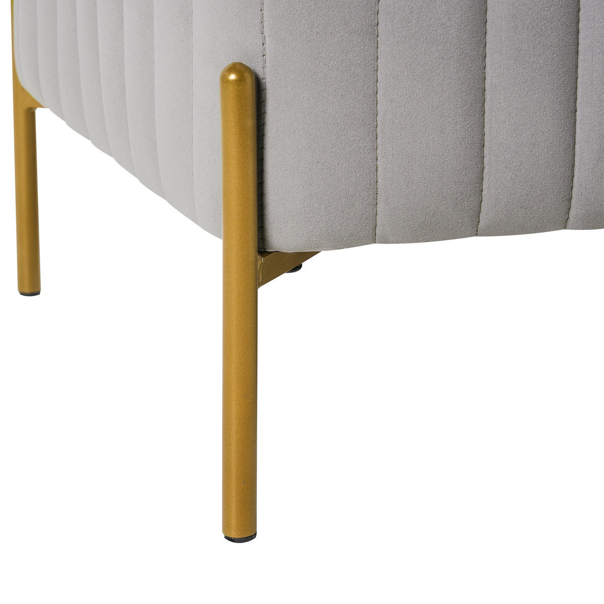 KLÄDD BÄNK sammet grå Utah - Grå, Textil (91/43/47cm) - Beliani