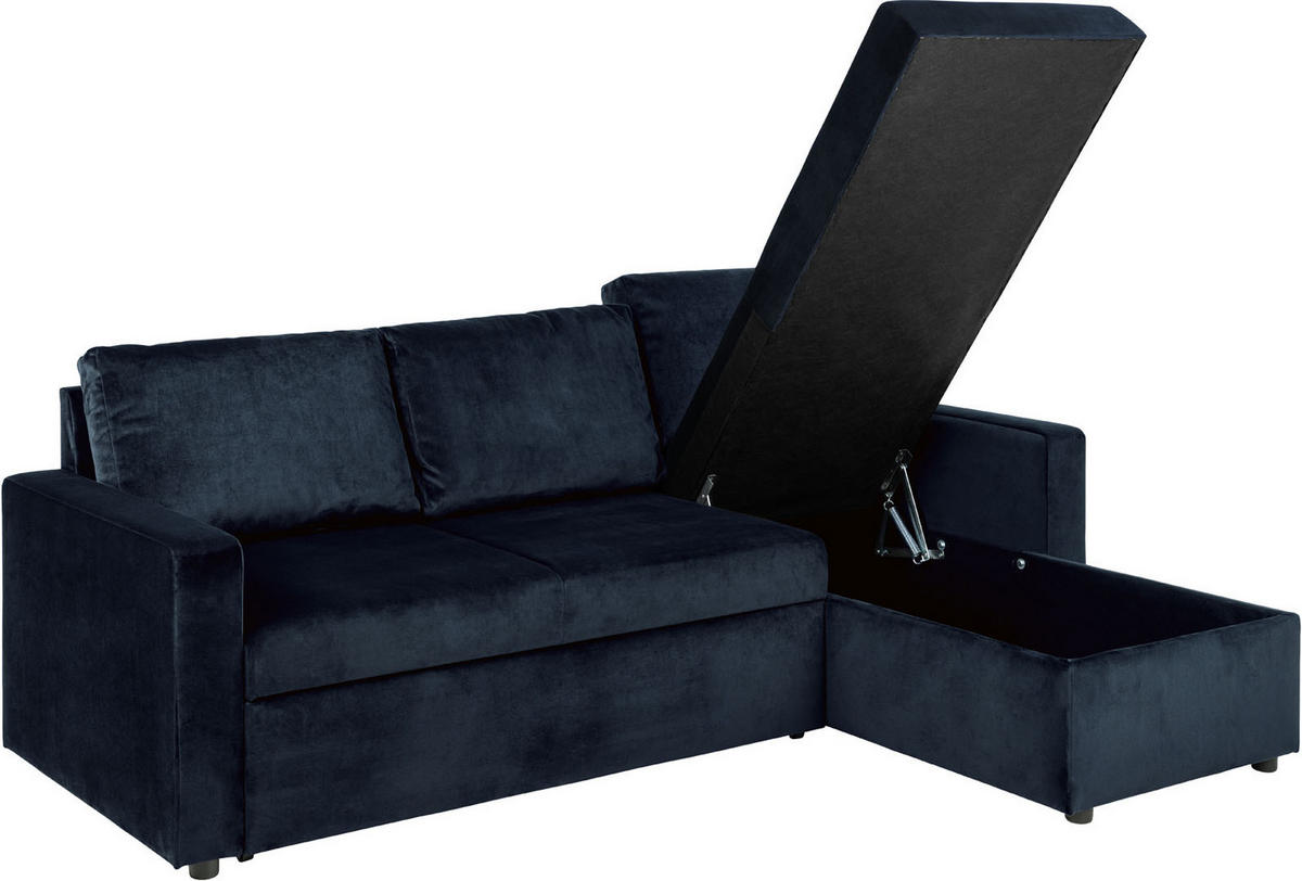 SCHLAFSOFA dunkelblau - Dunkelgrau, Holzwerkstoff (218/155cm) - ebuy24