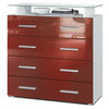 KOMMODE Pavos Bordeaux Hochglanz - Bordeaux, Holzwerkstoff (76/81/35cm) - Vladon
