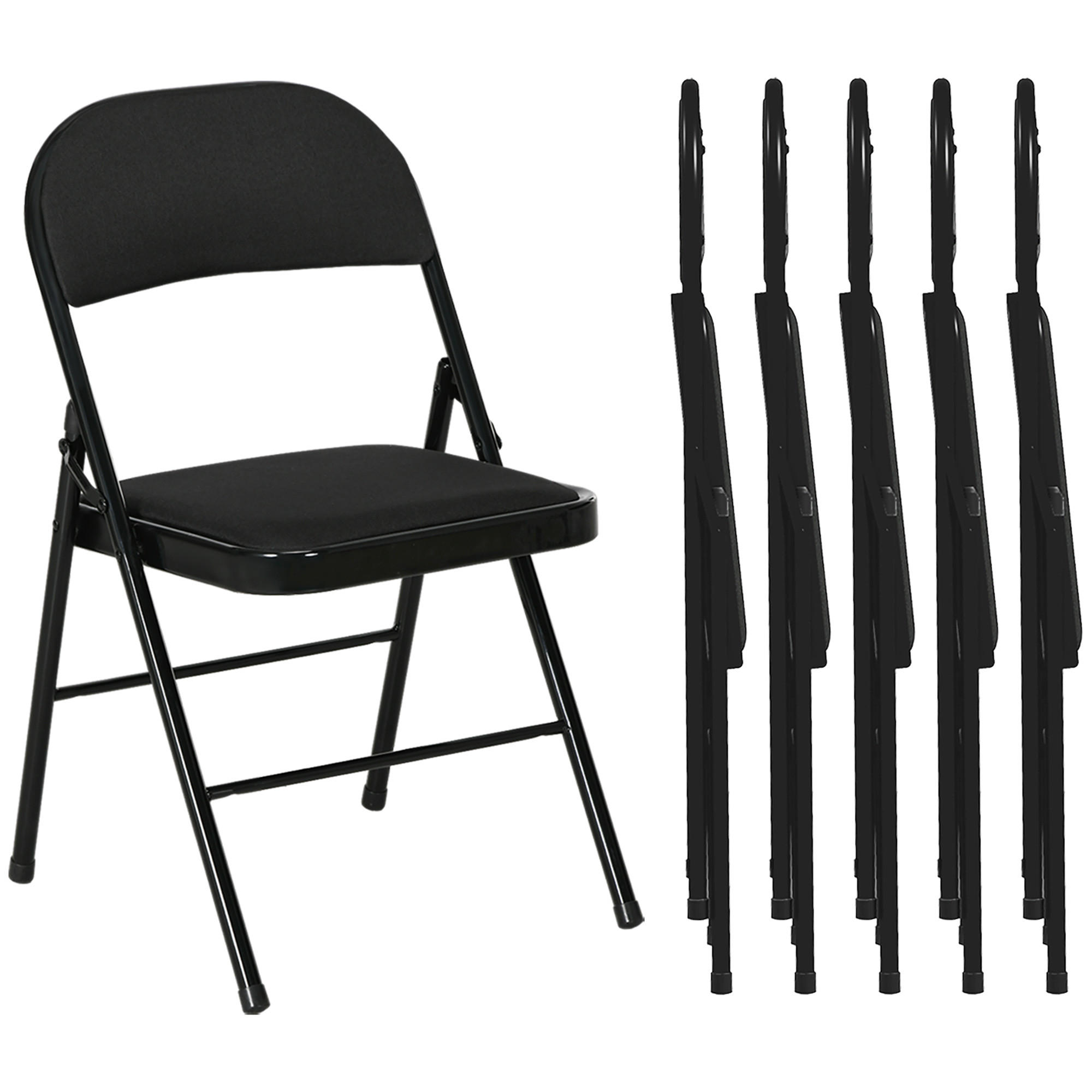 KLAPPSESSEL Schwarz 6 Stück - Schwarz, Metall (45/78/46cm) - GiPP