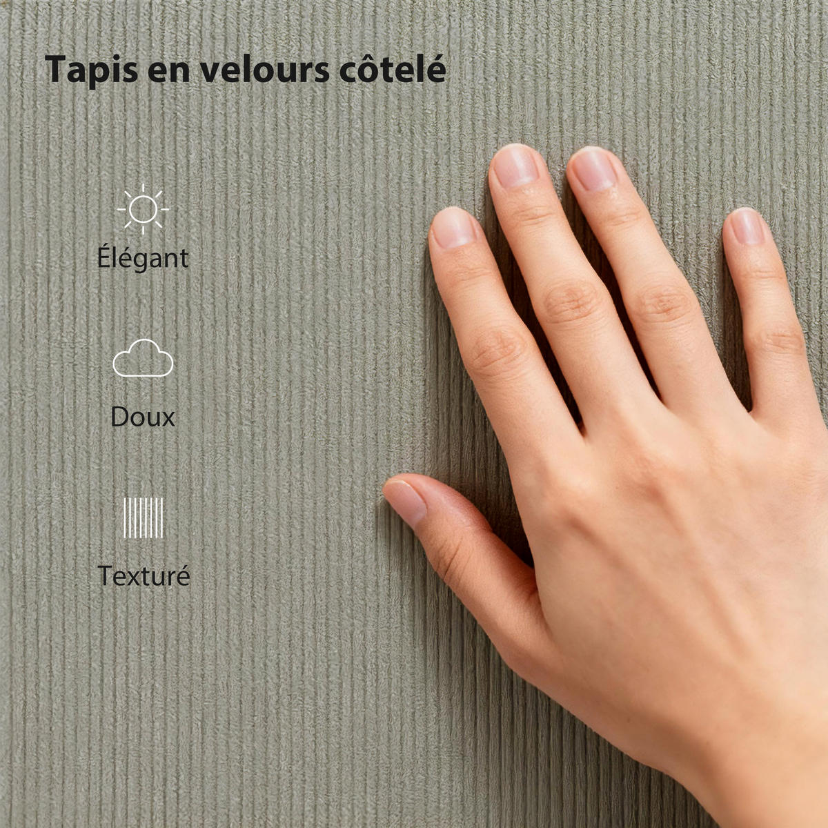 BETT 160x200 cm DE-14652 mit gepolstertem Rippenvelours Grau - Grau, Textil (160/200cm) - ComfortXL