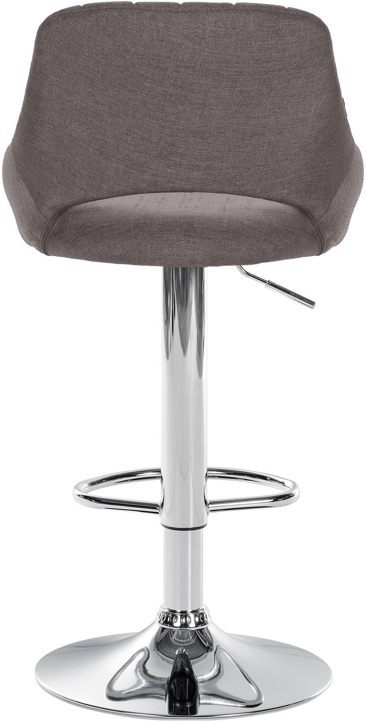 BARHOCKER 2er Set Milos Stoff C dunkelgrau - Chromfarben/Dunkelgrau, Textil/Metall (47/106/48cm) - TPFLiving