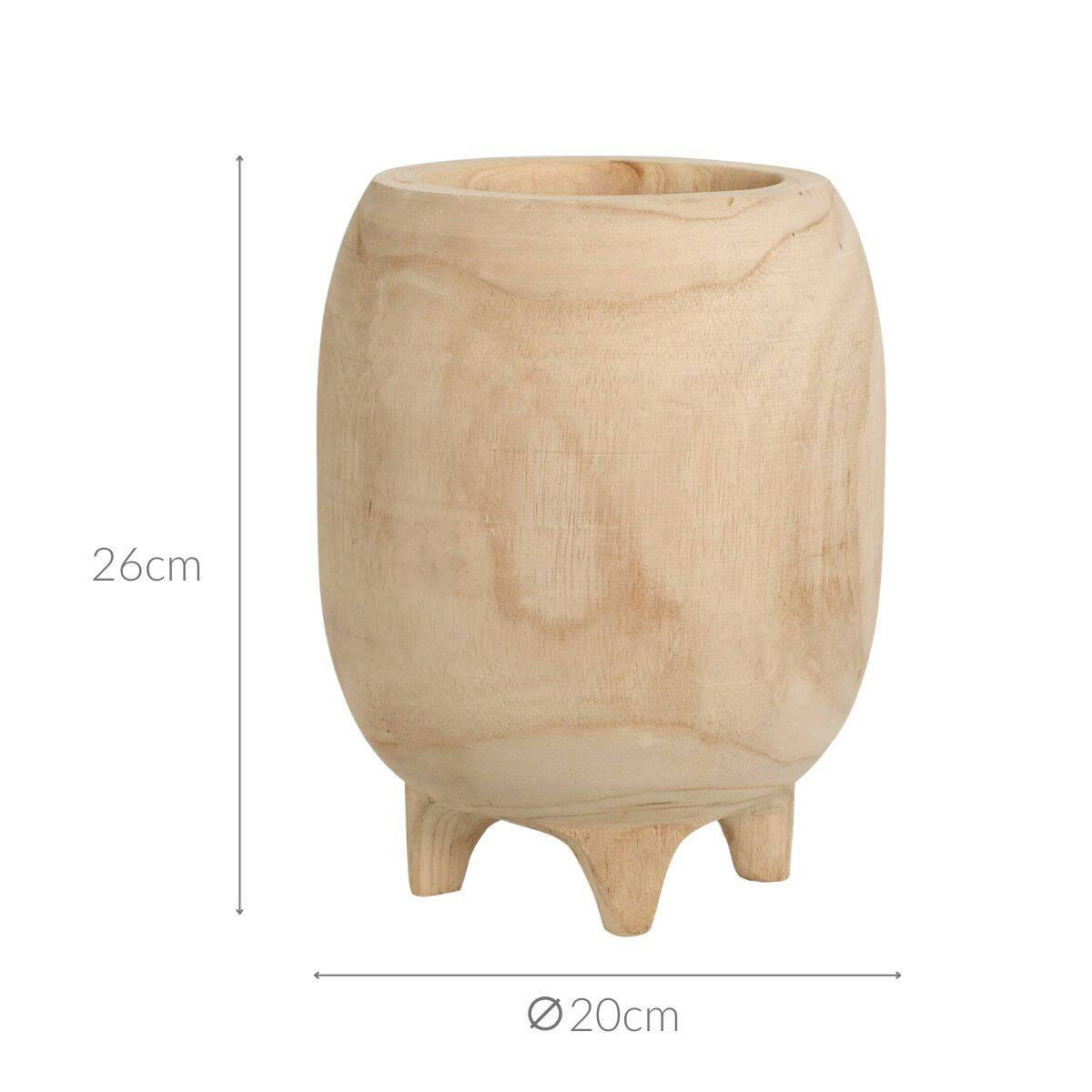 BLUMENTOPF Holz 20 cm - Beige, Holz (20/26cm)