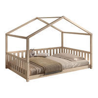 HAUSBETT Kapua 140x200 auch als Bodenbett Kiefer Massivholz Natur - Kieferfarben, Holz (140/200cm) - 58aufmkessel
