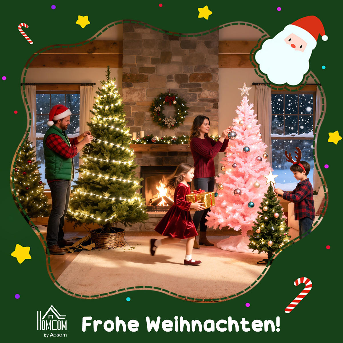 WEIHNACHTSBÄUME Weiß 105.0/105.0/180.0cm - Weiß, Kunststoff (180cm)