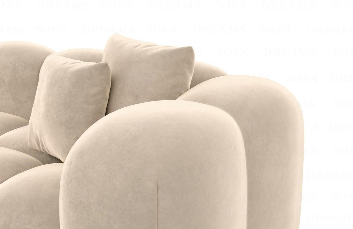 WOHNLANDSCHAFT Cloud Beige Samtstoff - Beige, Kunststoff (314/72/184cm)