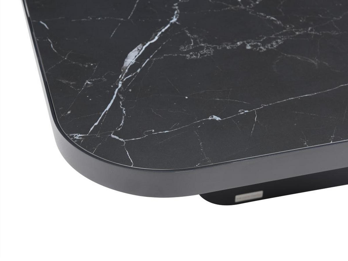 COUCHTISCH - Keramik, Glas & Metall - Marmor-Optik Schwarz - NALESIA - Schwarz, Glas (90/90/33cm) - Vente-Unique