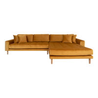 ECKSOFA Velours senfgelb - Gelb, Textil (290/170cm) - ebuy24