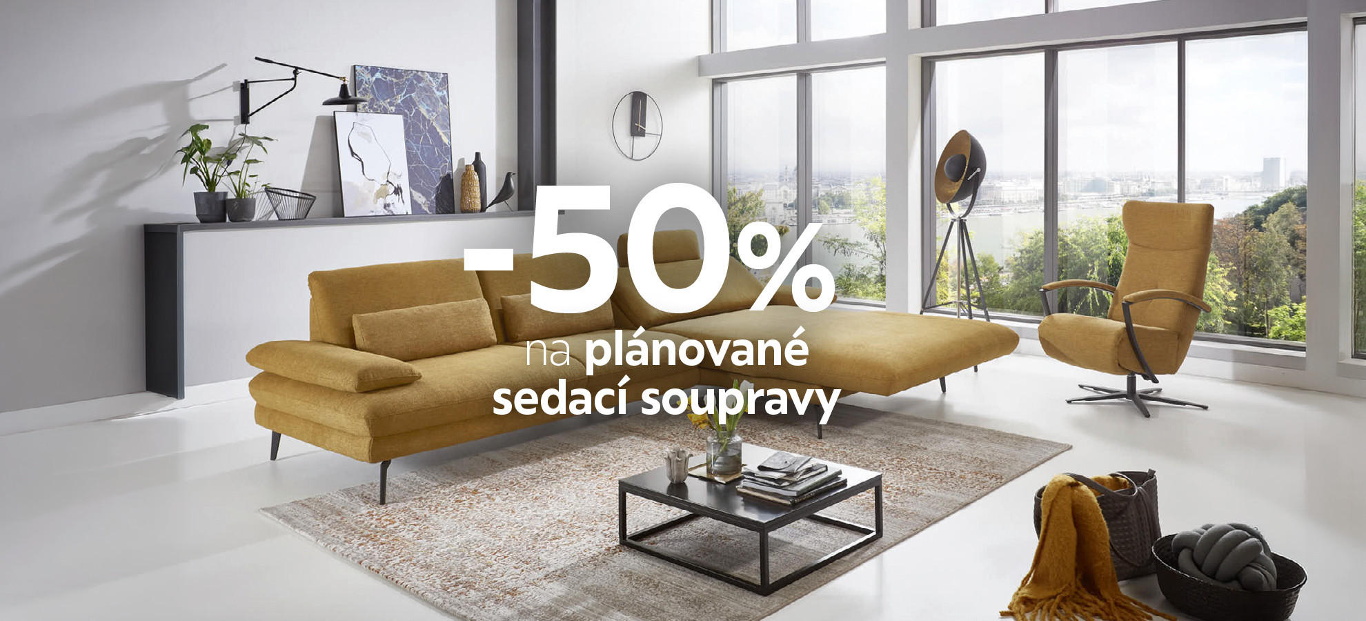 -50 % na plánované sedací soupravy