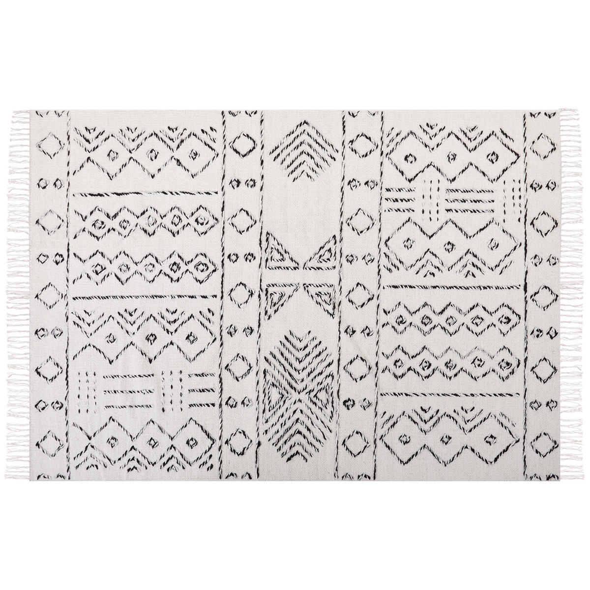 KURZFLOR-TEPPICH Alkent 230/160 cm - Weiß, Textil (160/230cm) - Beliani
