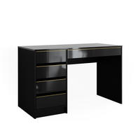 SCHREIBTISCH Sherry Schwarz/Gold 120 cm - Goldfarben/Schwarz, Holzwerkstoff (120/55/75cm) - Vicco