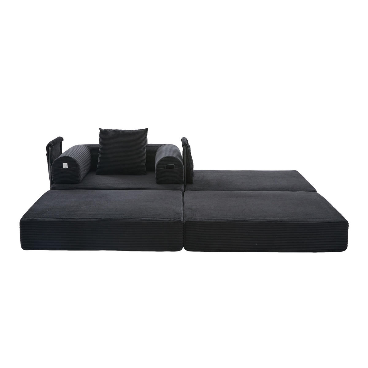 SCHLAFSOFA DE-33789 frei kombinierbar Schwarz - Schwarz, Metall (112/67/190cm) - ComfortXL