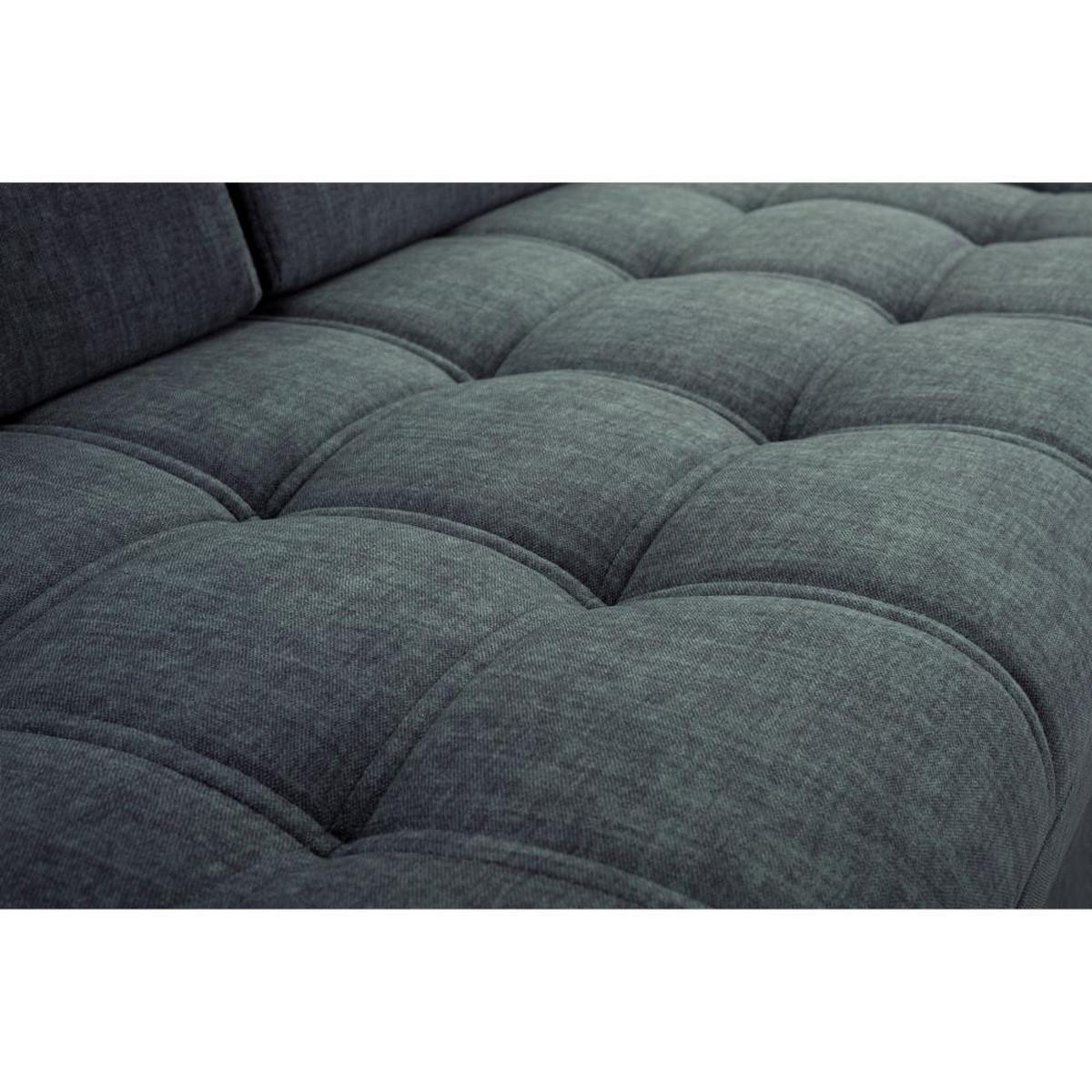 ECKSCHLAFSOFA Bianca dunkelblau links - Chromfarben/Dunkelblau, Textil (264/165cm) - Beautysofa