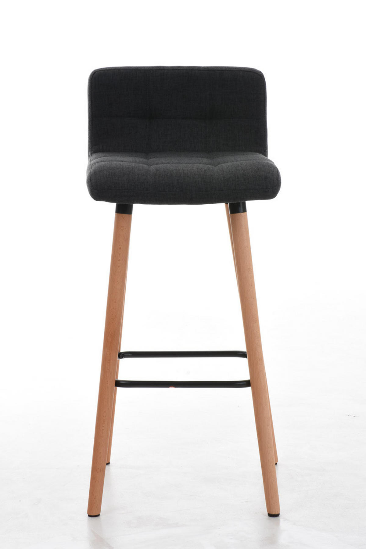 BARHOCKER Stoff Dunkelgrau - Eukalyptusholzfarben/Dunkelgrau, Holz/Textil (42/94/49cm) - CLP