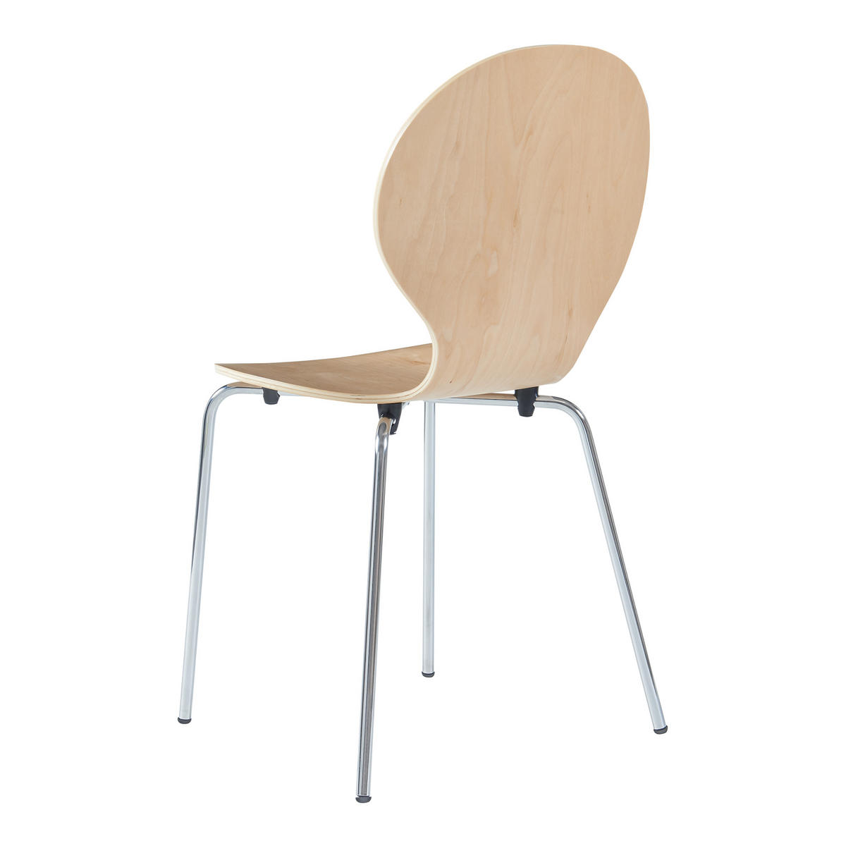 ESSZIMMERSTUHL-SET 4 TLG. Etne - Chromfarben/Birkefarben, Holz/Metall (48/85/50cm) - [en.casa]