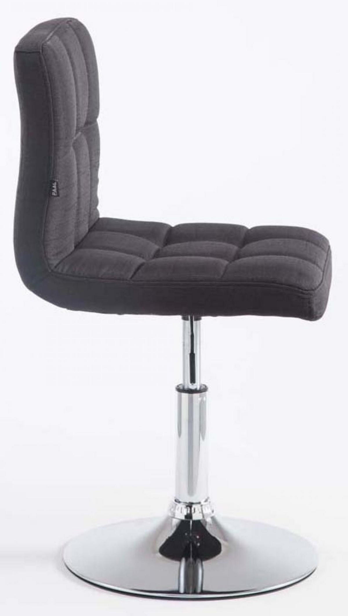 DREHSTUHL 2er Set Stoff schwarz - Chromfarben/Schwarz, Textil/Metall (44/74/49cm) - CLP