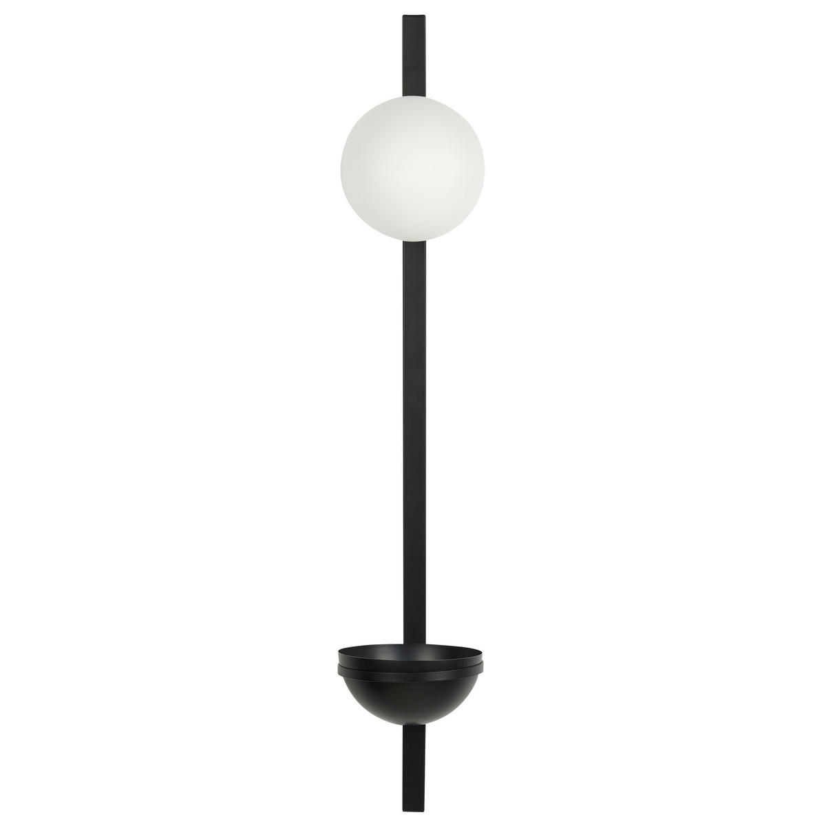 WANDLEUCHTE Isabella 17/15/86 cm - Schwarz, Glas (15/86/17cm) - Beliani