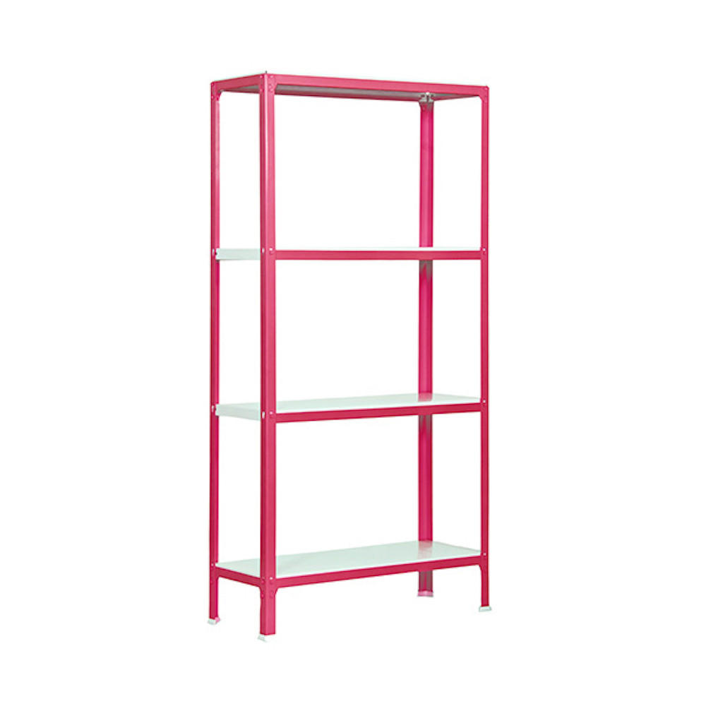 WOHNREGAL LIVING KOALA METAL mit 4 Fachböden | HxBxT 160x100x30cm | Fachlast 150kg | Rosa/Weiß - Rosa, Metall (100/160/30cm) - PROREGAL