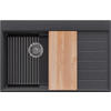 SPÜLBECKEN Sydney, 2-er set Anthrazit 78/50 cm 1 Becken + Ablauf-Set + Küchenzubehörset ab 50er Unterschrank - Chromfarben/Anthrazit, Kunststoff (78/20/50cm) - Primagran