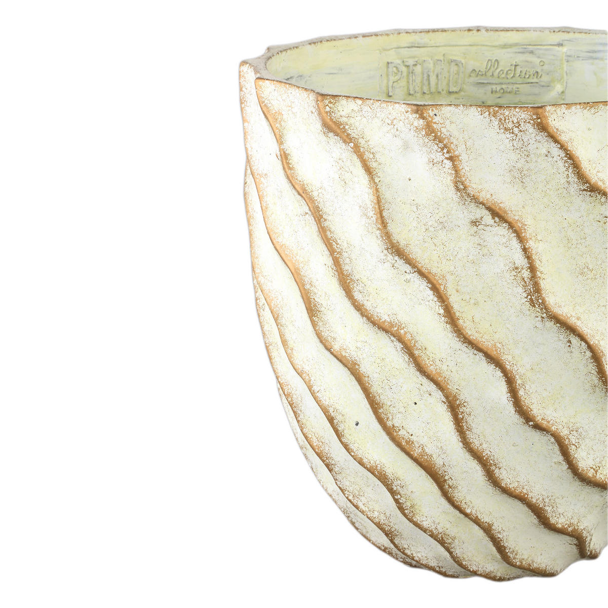 TOPF Sharlae Beige 40/40/40cm - Beige, Stein (40cm) - PTMD Collection