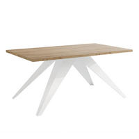 AUSZIEHTISCH XANDRO 140/80/76 cm mit Metallgestell, Weiß / Craft-Eiche - Eiche Wotan/Weiß, Holzwerkstoff/Metall (80/140/76cm) - Idohome