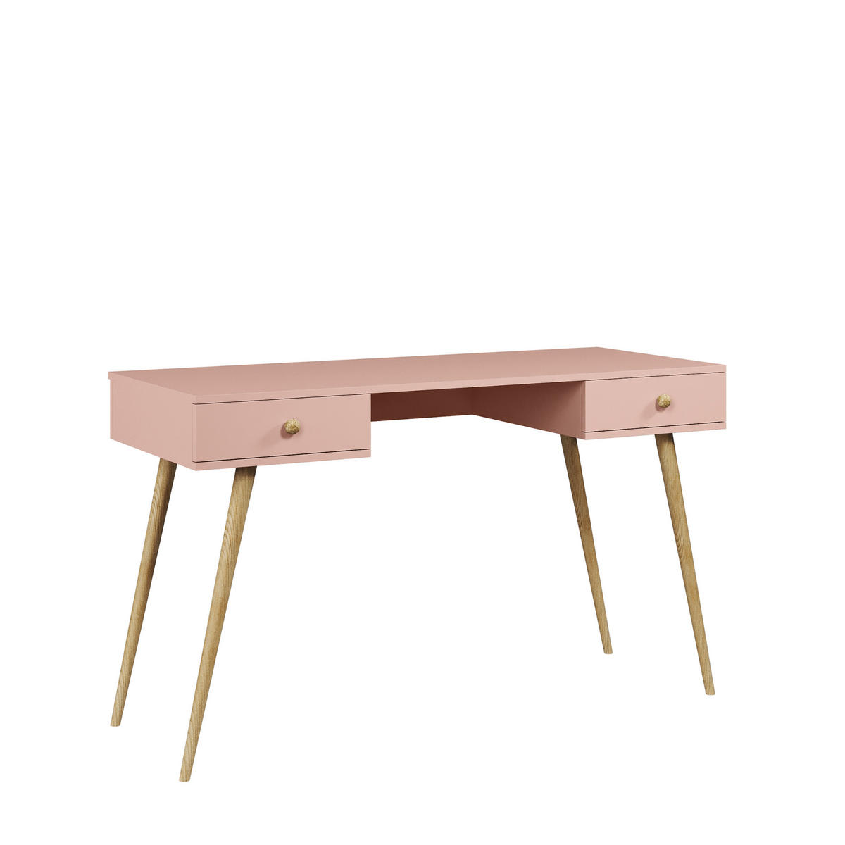 SCHREIBTISCH NATURA, 135 cm, Rosa, mit 2 Schubladen - Rosa, Holz (54/135/79cm) - Excellent Home