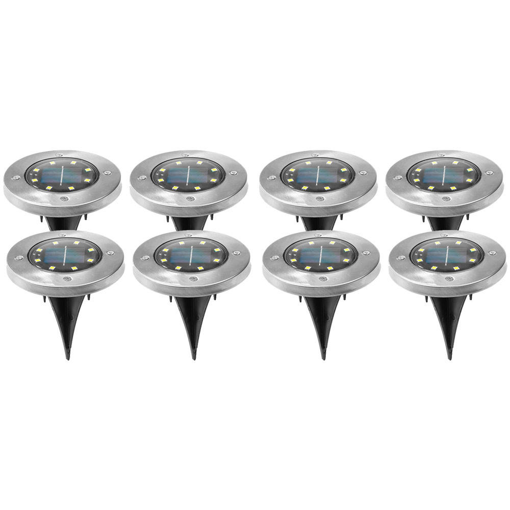 LED BODENLEUCHTE Edelstahl Silber 8er Set - Silberfarben, Metall (11.5/11.5/13cm)