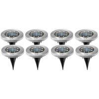 LED BODENLEUCHTE Edelstahl Silber 8er Set - Silberfarben, Metall (11.5/11.5/13cm)