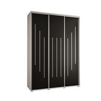 SCHWEBETÜRENSCHRANK 235,2/170/45 3-türig - Silberfarben/Schwarz, Holz/Metall (170/235/45cm) - Abiks Möbel