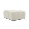 POUF Bouclé Stoff Beige - Sandfarben/Schwarz, Holzwerkstoff/Kunststoff (75/41/90cm) - Makamii