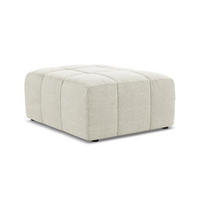 POUF Bouclé Stoff Beige - Sandfarben/Schwarz, Holzwerkstoff/Kunststoff (75/41/90cm) - Makamii