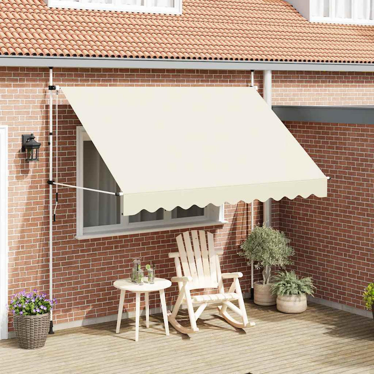 MARKISE Einziehbare Handbetrieben 300 Cm Cremeweiss - Creme, Textil (120/300cm) - vidaXL