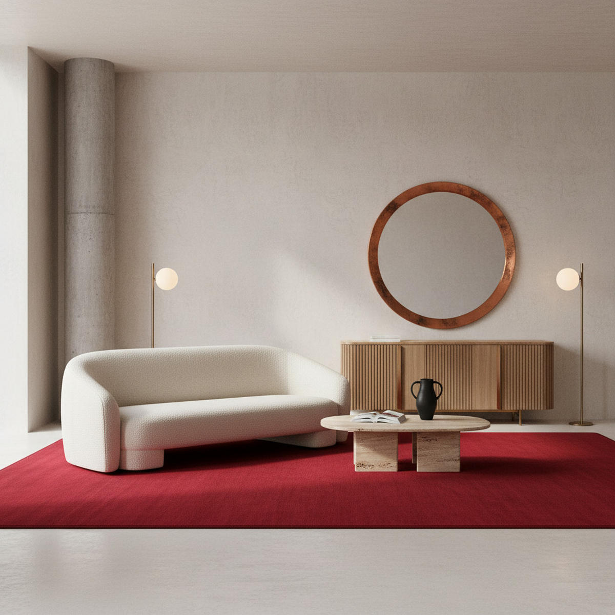 TEPPICH Kurzflor Uni-Farbe Microfaser Antirutsch Wohnzimmer waschbar Rot Läufer 60x110 - Rot, Textil (60/110cm) - KADIMA DESIGN