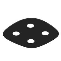 DECKENLEUCHTE - Schwarz Hochglanz, Metall (55/55/4cm) - Lumicom