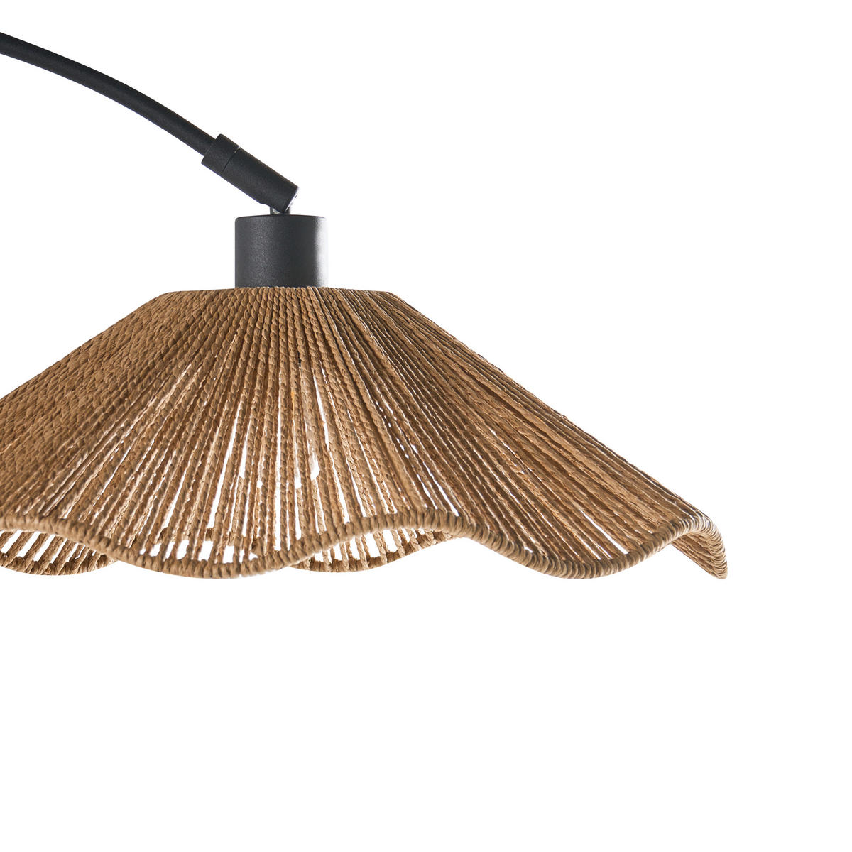 STEHLAMPE Naturfarben Migori - Schwarz/Naturfarben, Papier (40/70/160cm) - Beliani