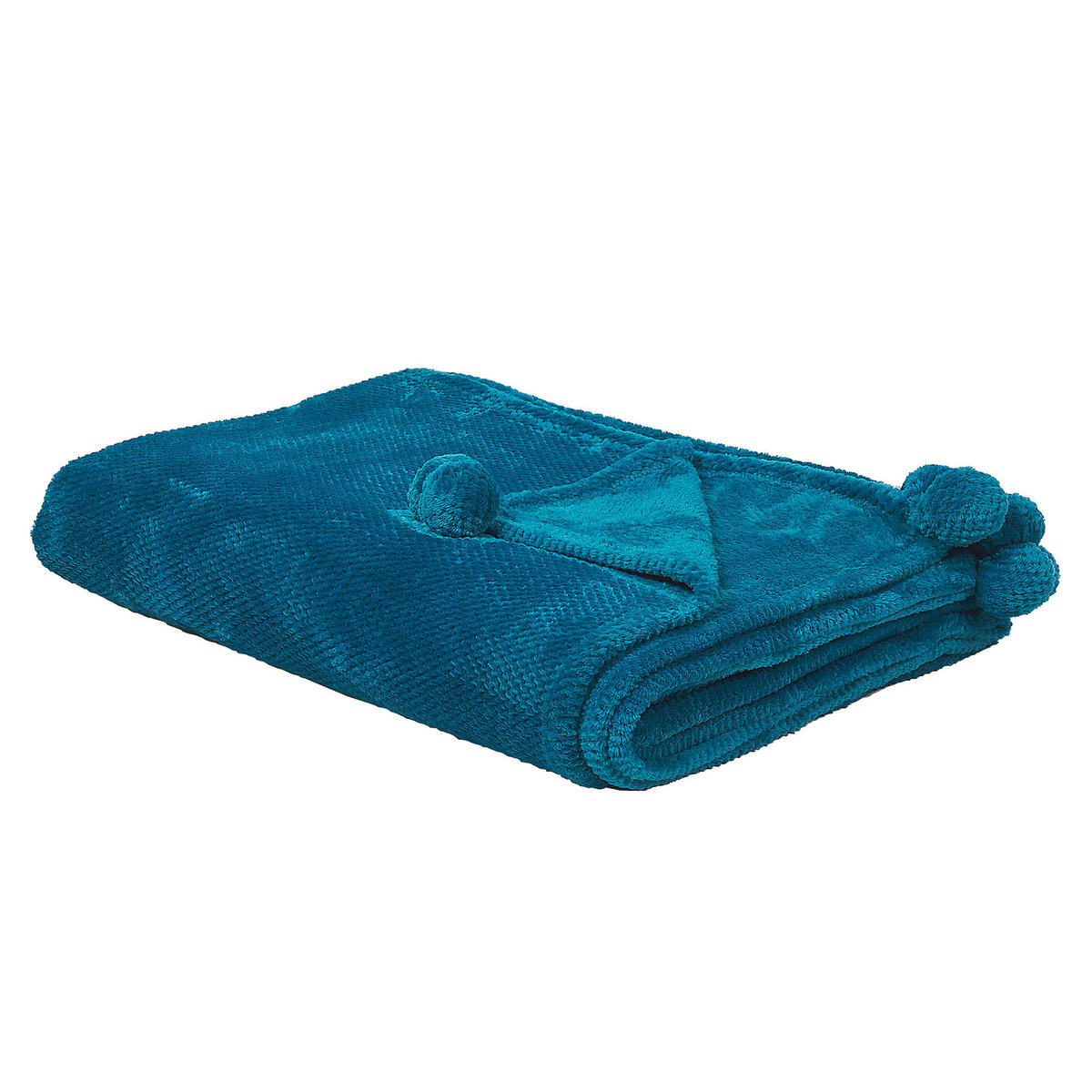 DECKE Türkis Saitler 220/200 cm - Türkis, Textil (200/220cm) - Beliani