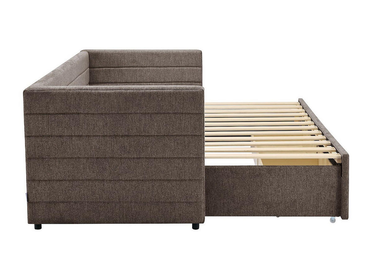 SOFABETT - 1 Person - stoff - taupe Camity - Taupe, Textil (80/200cm) - Vente-Unique