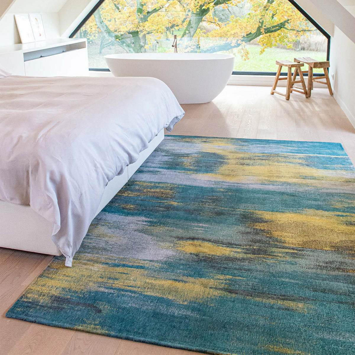 TEPPICH Nymphea Blue Atlantic 240/340 cm - Multicolor, Textil (240/340cm) - Louis De Poortere
