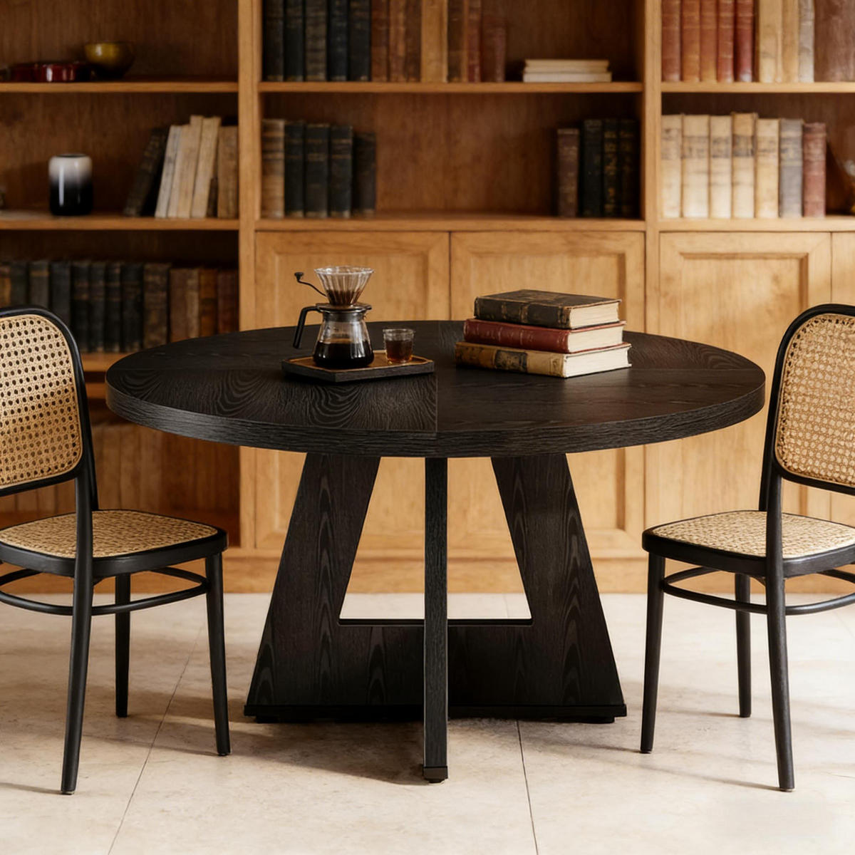 ESSTISCH Schwarz 120/120/75 cm - Schwarz, Holz (120/120/75cm) - PANGIVO