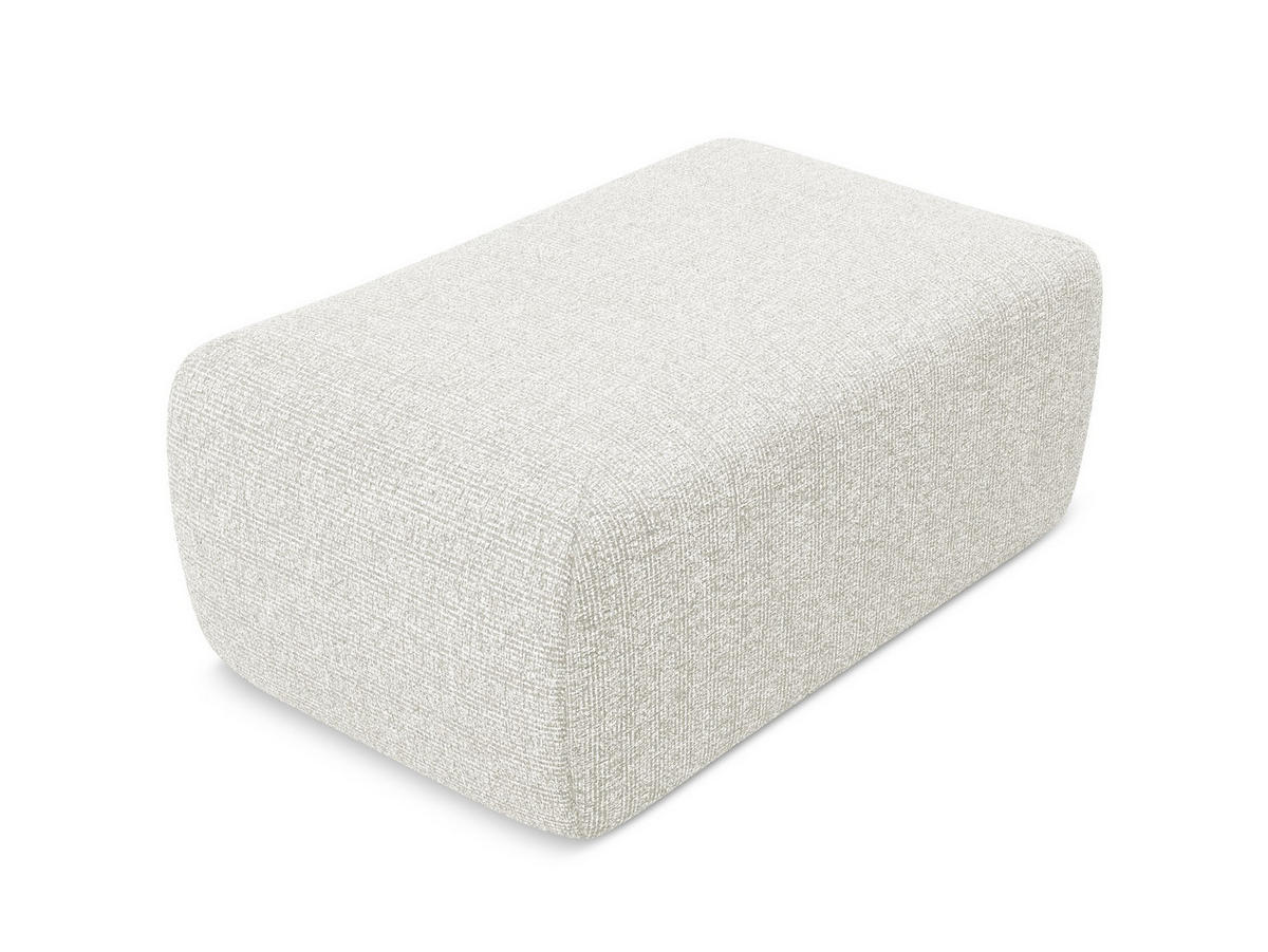 POUF Strukturstoff Stoff Beige - Beige/Creme, Kunststoff/Textil (102/40/62cm) - Makamii