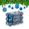 WEIHNACHTSKUGELN-SET 50-tlg. - Blau, Kunststoff (6/7/6cm) - Relaxdays