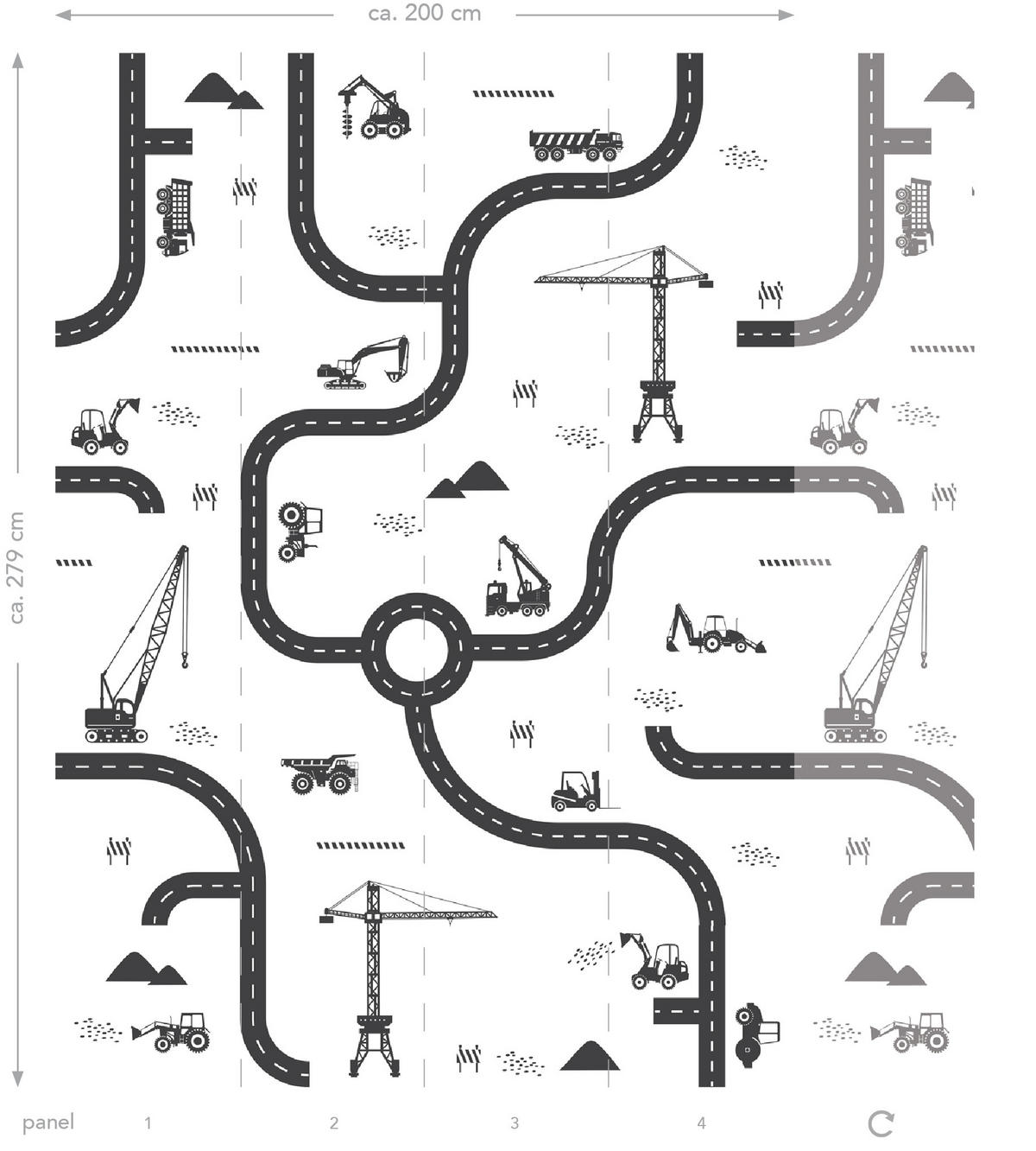 FOTOTAPETE Fahrzeuge 200 x 279 cm - Schwarz, Papier (200/279cm) - ESTAhome