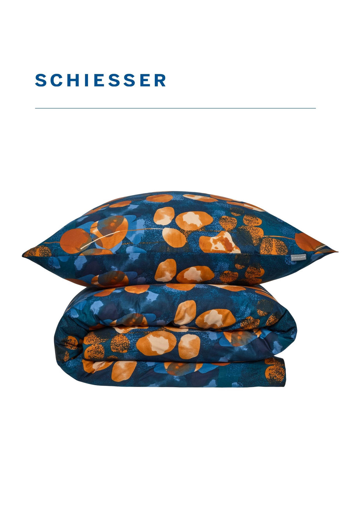 BETTWÄSCHESET Maxima - Renforcé - 2-teilig - 135 x 200 cm - Blau-Rost - Rostfarben, Textil (135/200cm) - SCHIESSER