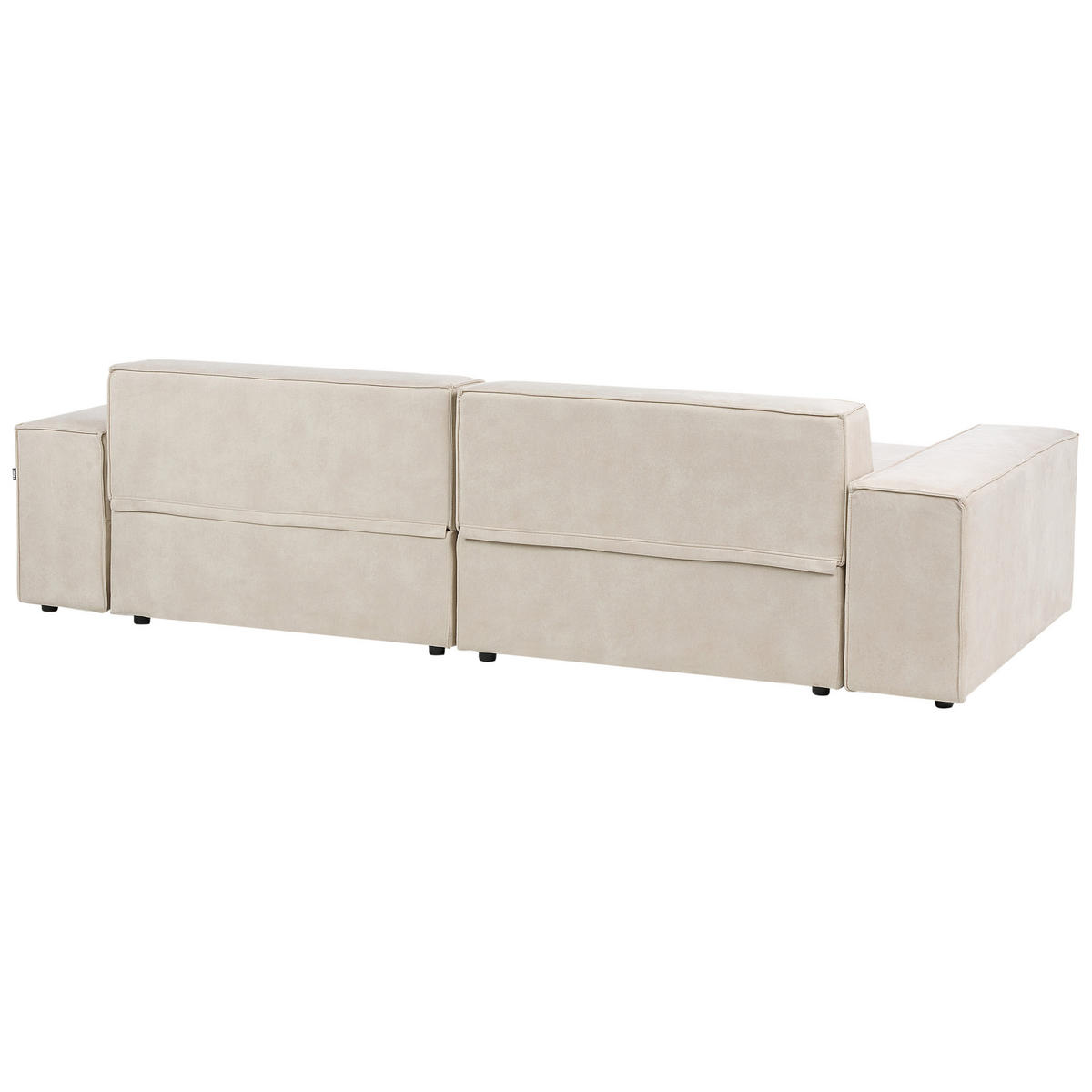 2-SITZER-SOFA Samtstoff hellbeige mit Ottomane Hellnar - Beige, Textil (262/70/126cm) - Beliani